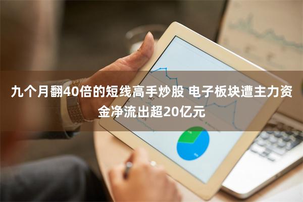 九个月翻40倍的短线高手炒股 电子板块遭主力资金净流出超20亿元