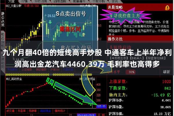 九个月翻40倍的短线高手炒股 中通客车上半年净利润高出金龙汽车4460.39万 毛利率也高得多