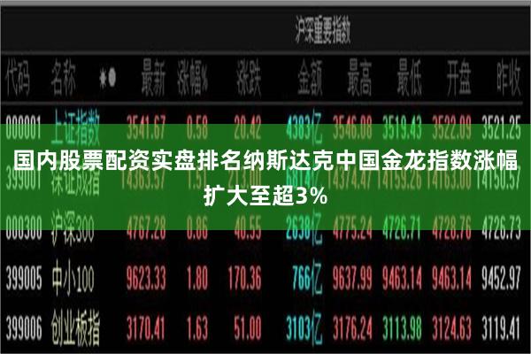国内股票配资实盘排名纳斯达克中国金龙指数涨幅扩大至超3%